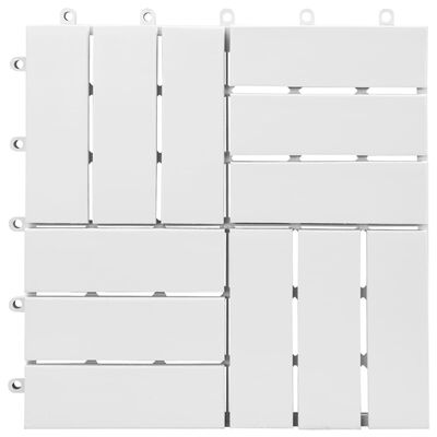 vidaXL Decking Tiles 20 pcs White 11.8"x11.8" Solid Wood Acacia