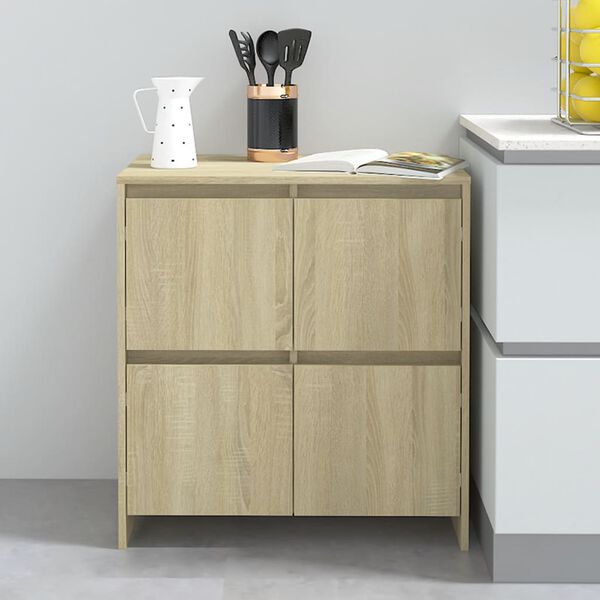 vidaXL Sideboard Sonoma Oak 27.6"x16.1"x29.5" Engineered Wood
