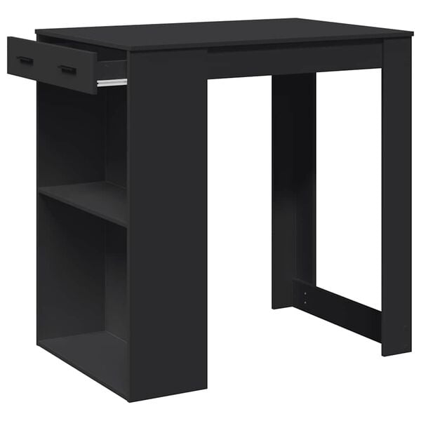 vidaXL Bar Table Black Engineered wood 40.2 in x 27.6 in x 40.7 in