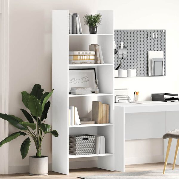vidaXL Book Cabinet White Engineered Wood Tall Book Cabinet