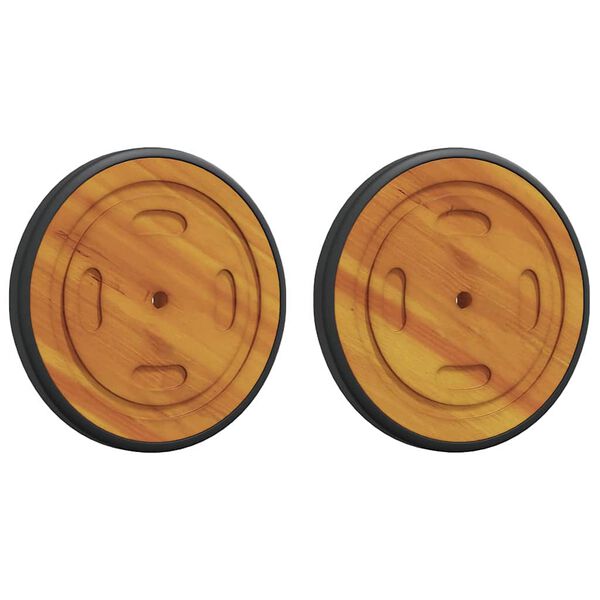vidaXL Space Wheels 2 pcs Brown 20.5 x 20.5 x 2 cm Solid Acacia Wood