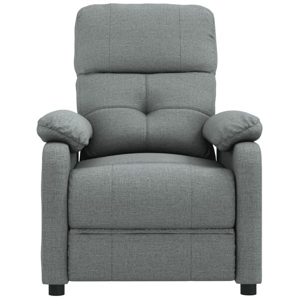 vidaXL Recliner Chair Dark Grey Fabric (100% polyester), Metal, Solid Wood