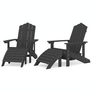 vidaXL Garden Chair Anthracite HDPE (High Density Polyethylene), Steel