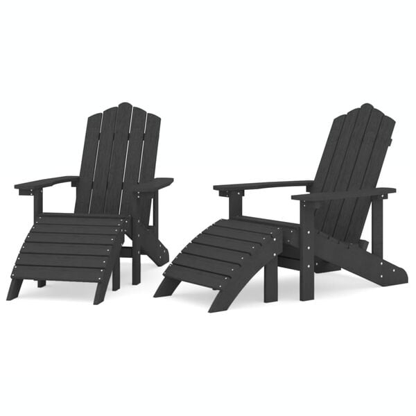 vidaXL Garden Chair Anthracite HDPE (High Density Polyethylene), Steel