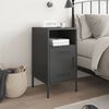 vidaXL Bedside Cabinet Black Cold-rolled steel Medium Adjustable Feet