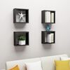 vidaXL Cube Shelf Set of 4 Black Engineered wood 11.8 x 5.9 x 11.8 in