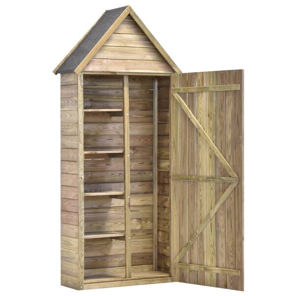 vidaXL Tool Shed Natural Pinewood Treated Pinewood Large Garden Shed