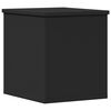 vidaXL Storage Box Black Engineered Wood Standard Storage Trunk Square