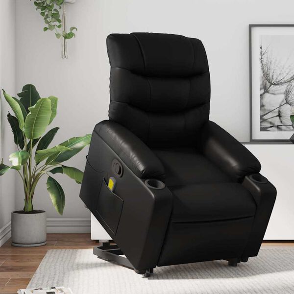 vidaXL Stand Up Massage Recliner Chair Black