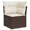 vidaXL Garden Sofa Set Brown, Cream White PE rattan Large Modular