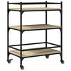 vidaXL Kitchen Trolley Sonoma Oak 25.6"x15.7"x34.1" Engineered Wood