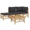 vidaXL Garden Lounge Set Dark Grey, Natural Bamboo