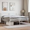 vidaXL Metal Bed Frame White Powder-Coated Steel 55.1 x 78.7 in