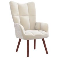 vidaXL Relaxing Chair Cream White Velvet