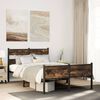 vidaXL Bed Frame Smoked oak Steel, engineered wood Full Bed Frame