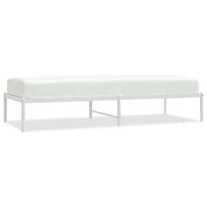 vidaXL Bed Frame White Powder-coated steel Small Single Metal Bed Frame