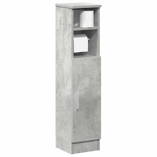 vidaXL Bathroom Cabinet Concrete Grey Engineered Wood Slim