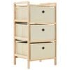 vidaXL Storage Rack Set of 2 Beige Cedar wood and Polypropylene fabric