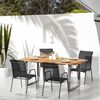 vidaXL Garden Chair Set of 4 Black and Anthracite Steel Standard
