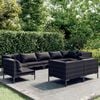 vidaXL Garden Lounge Set Dark grey, Black