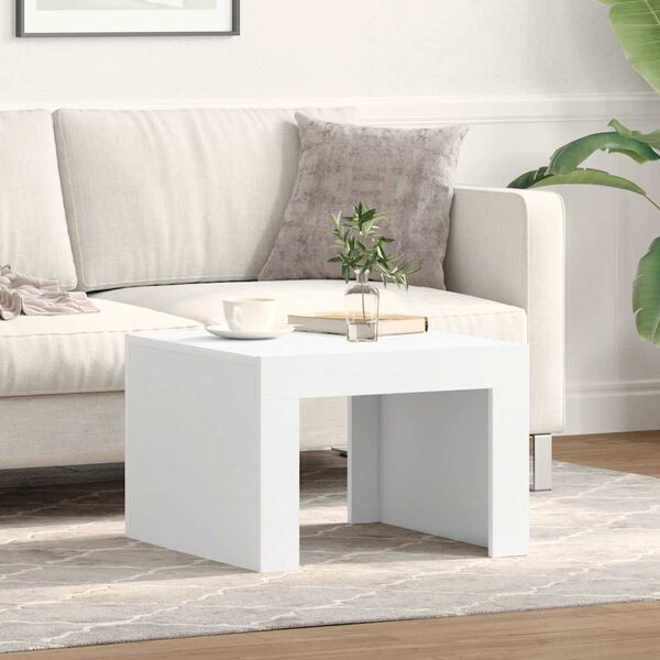 vidaXL Coffee Table White 19.7"x19.7"x13.8" Engineered Wood