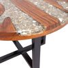 vidaXL Coffee Table Multicolor Solid Teak Wood, Mango Wood, Resin Medium