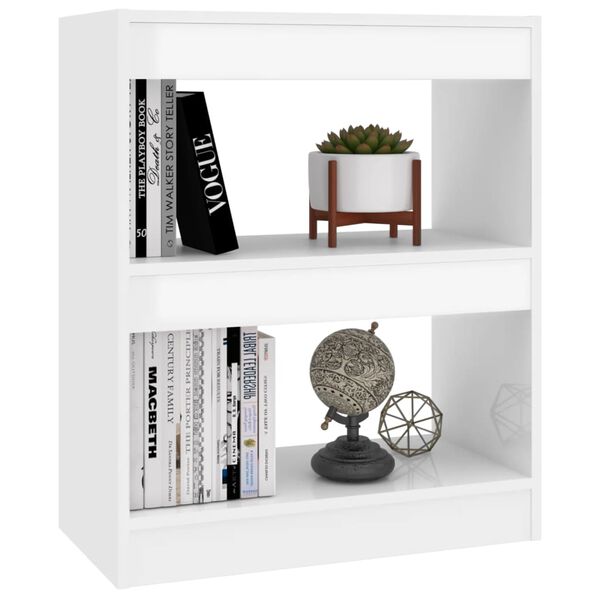 vidaXL Book Cabinet High Gloss White Engineered Wood Small Book Cabinet