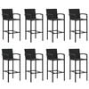 vidaXL Garden Bar Set Black Poly Rattan, Powder-Coated Steel, Tempered Glass