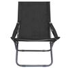 vidaXL Folding Beach Chairs 2 pcs Fabric Black