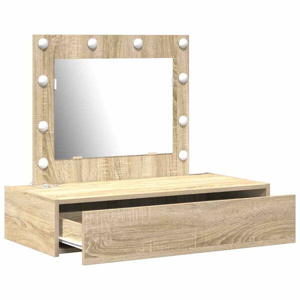 vidaXL Dressing Table Brown 32.68 x 15.75 x 27.56 in Engineered Wood