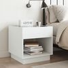vidaXL Bedside Table White Engineered wood, glass Large Bedside Table