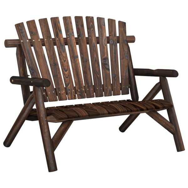 vidaXL Garden Lounge Set Burned wood Solid spruce wood with burned look