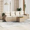 vidaXL Garden Sofa Set Beige PE rattan Large Modular Garden Sofa Set
