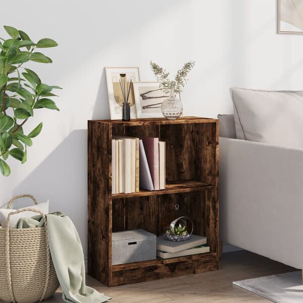 vidaXL Bookshelf Smoked Oak Engineered Wood Compact Bookshelf