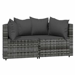 vidaXL Patio Corner Sofa Grey