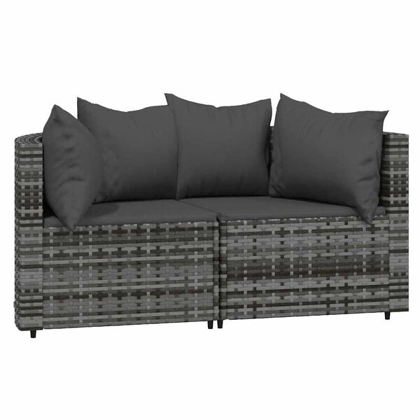 vidaXL Patio Corner Sofa Grey