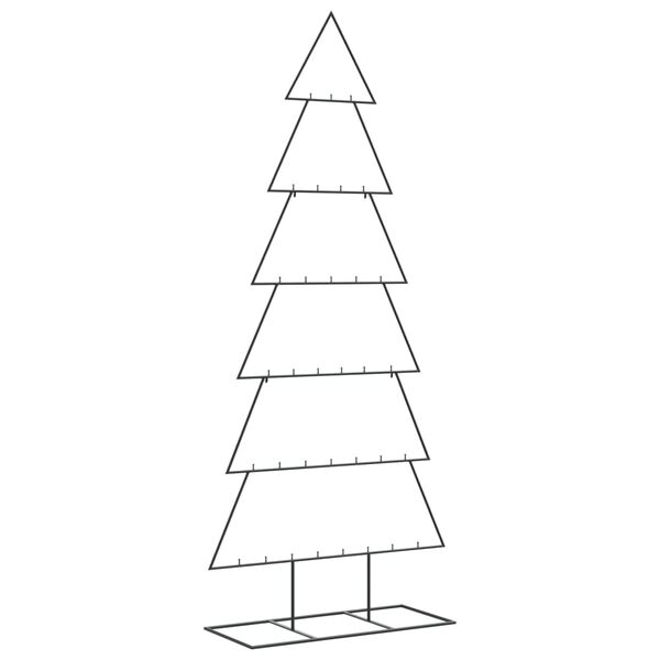 vidaXL Metal Christmas Tree Black Powder-coated steel Medium Hooks