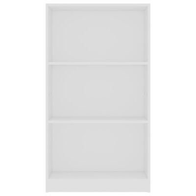 vidaXL 3-Tier Book Cabinet White 23.6"x9.4"x42.9" Engineered Wood
