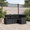 vidaXL Garden Sofa Set Black