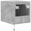 vidaXL TV Wall Stands with LED Lights 2 pcs Concrete Gray 12"x13.8"x11.8"