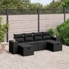 vidaXL Garden Sofa Set Black Poly Rattan, steel Large Modular