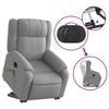 vidaXL Electric Stand Up Massage Recliner Chair Light Grey