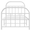 vidaXL Bed Frame White Steel Single Bed Frame Rectangular Single Bed