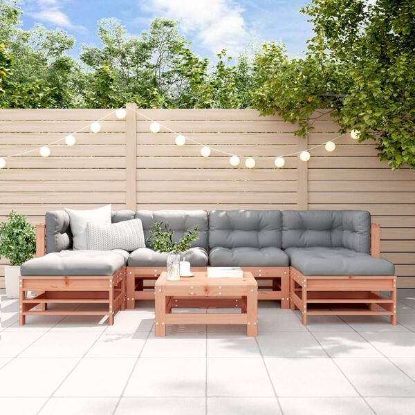 vidaXL Garden Lounge Set Natural Douglas Wood Solid Douglas Wood Large