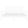 vidaXL Bed Frame White Powder-Coated Steel Double Bed Frame