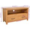 vidaXL TV Cabinet Brown Solid oak wood, oak veneered MDF TV Cabinet