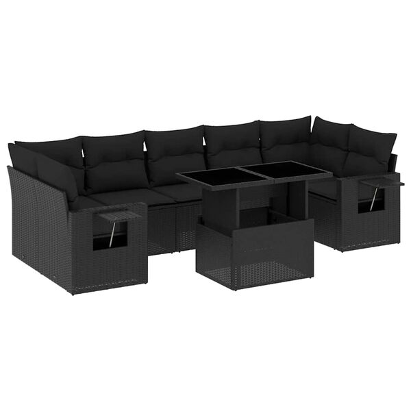 vidaXL Garden Sofa Set Black