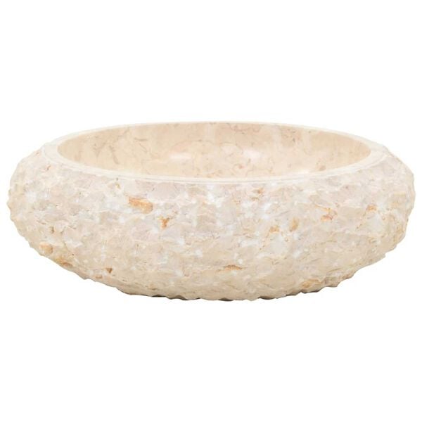 vidaXL Bathroom Vanity Cabinet With Sink Cream Solid Teak Wood