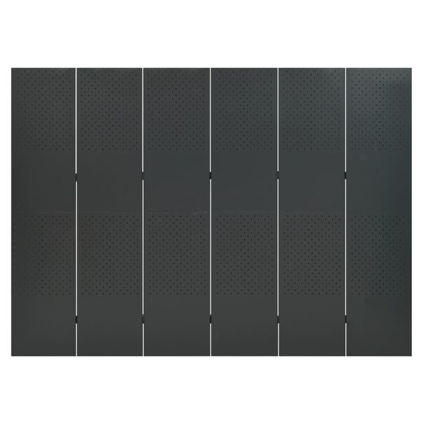 vidaXL 6-Panel Room Divider Anthracite 94.5"x70.9" Steel
