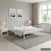 vidaXL Bed Frame White Powder-coated Metal Full Durable Bed Frame